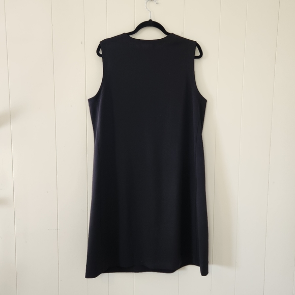 Addition Elle Michel Studio Black Sleeveless Sheath Dress Knee Length Mini 1X - Picture 4 of 10